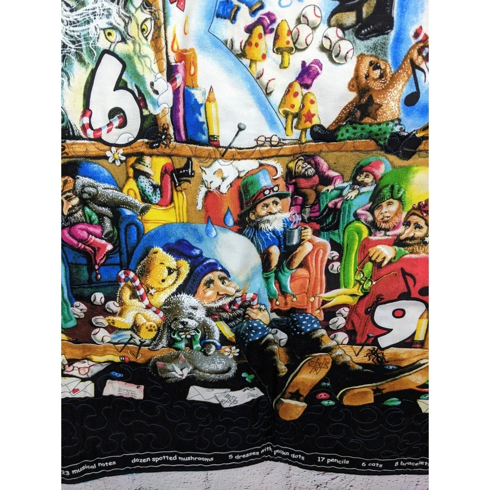 I Spy Hidden Object Quilt Wizard Snowman Reversible Kids Wall Hanging 41.5x34.5